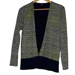 J. Jill wearever striped jersey open drape sweater xs black hem